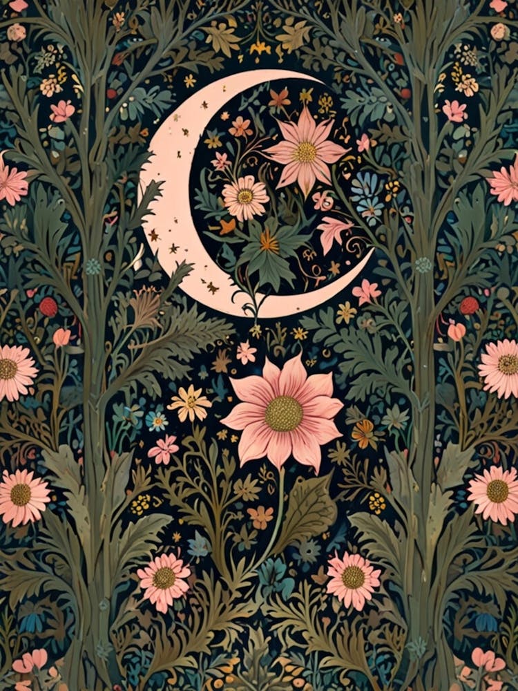 William Morris Moon And Flowers 16