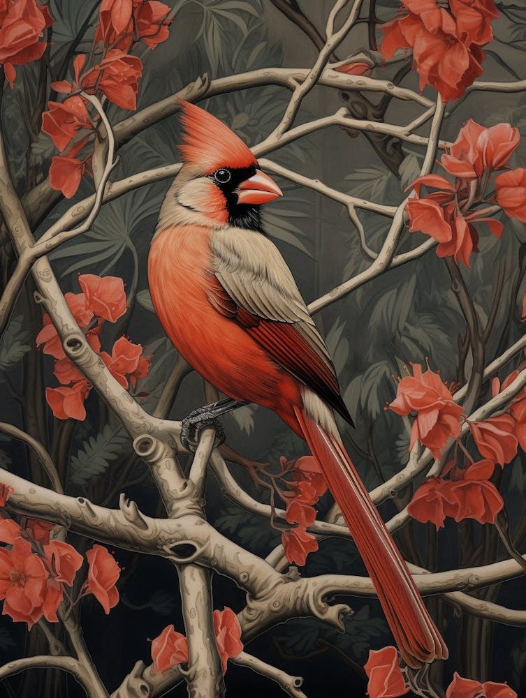 Dark And Moody Botanical Cardinal 1