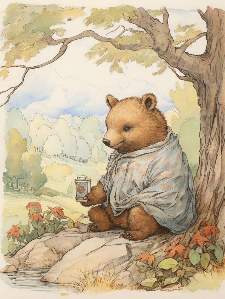 Märchenhaftes Tier Aquarell Wombat 4