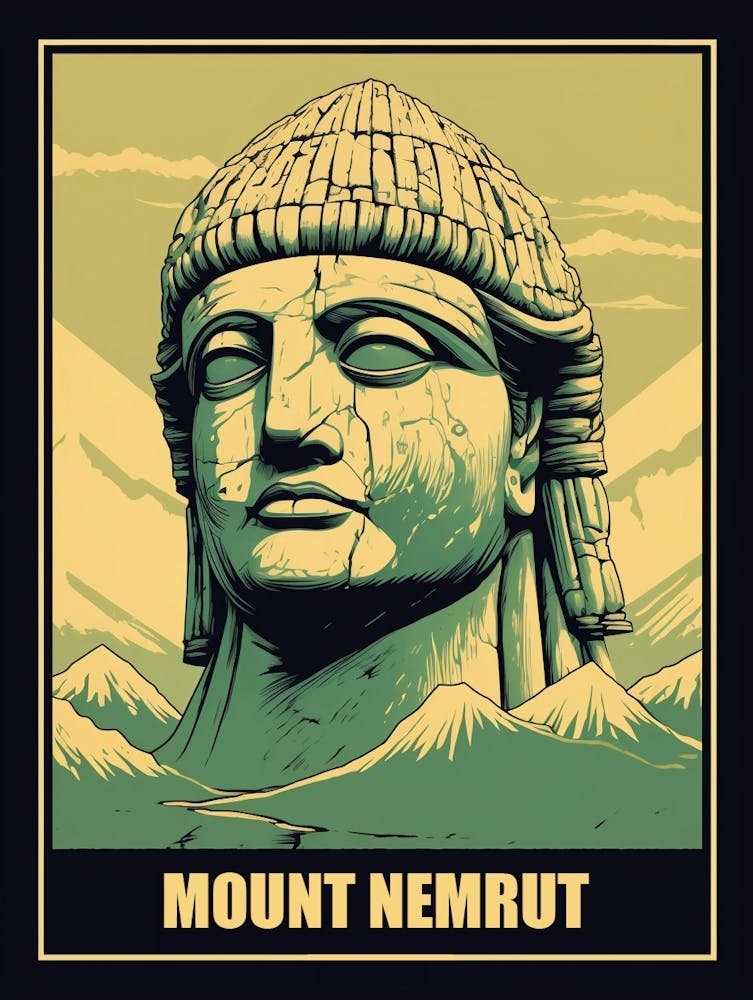 Mount Nemrut Retro Poster 4