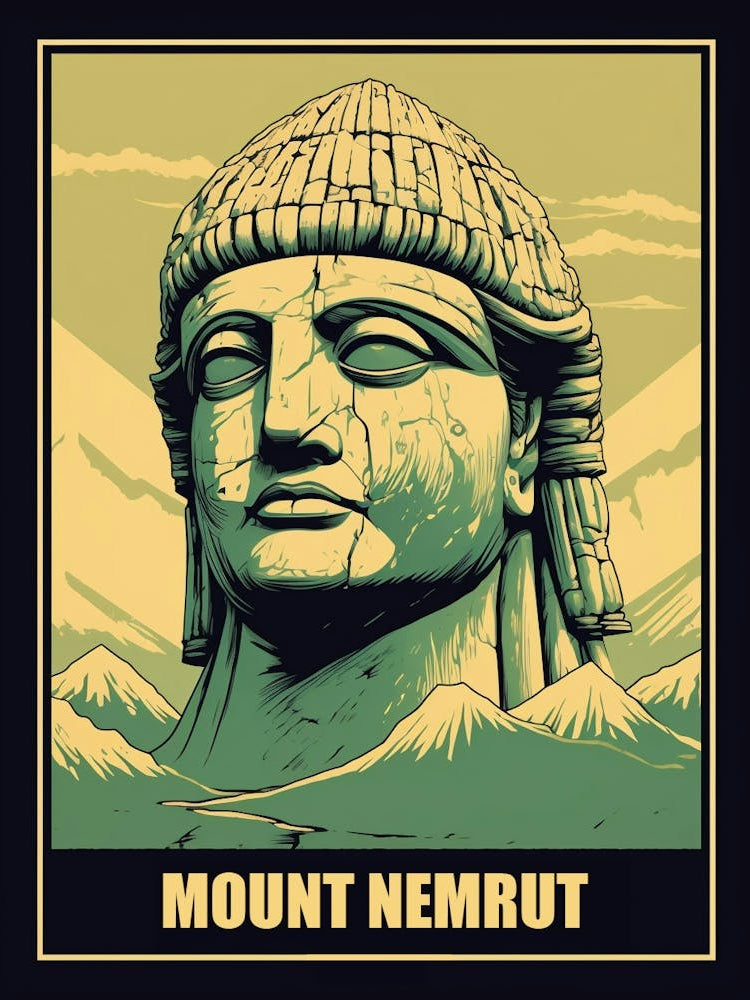 Mount Nemrut Retro Poster 4
