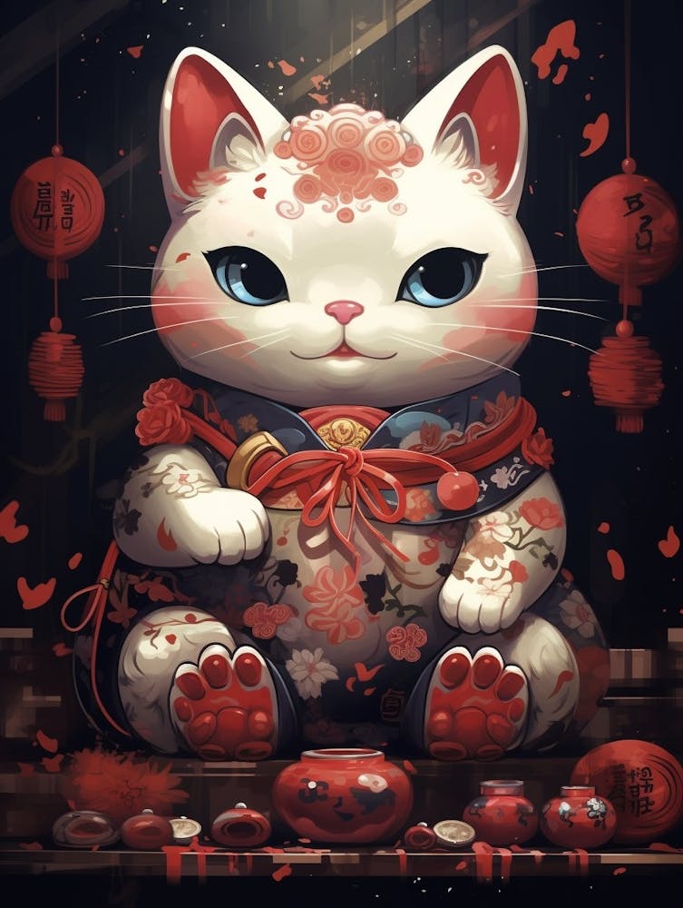 Maneki Neko Lucky Cat Japanese 8