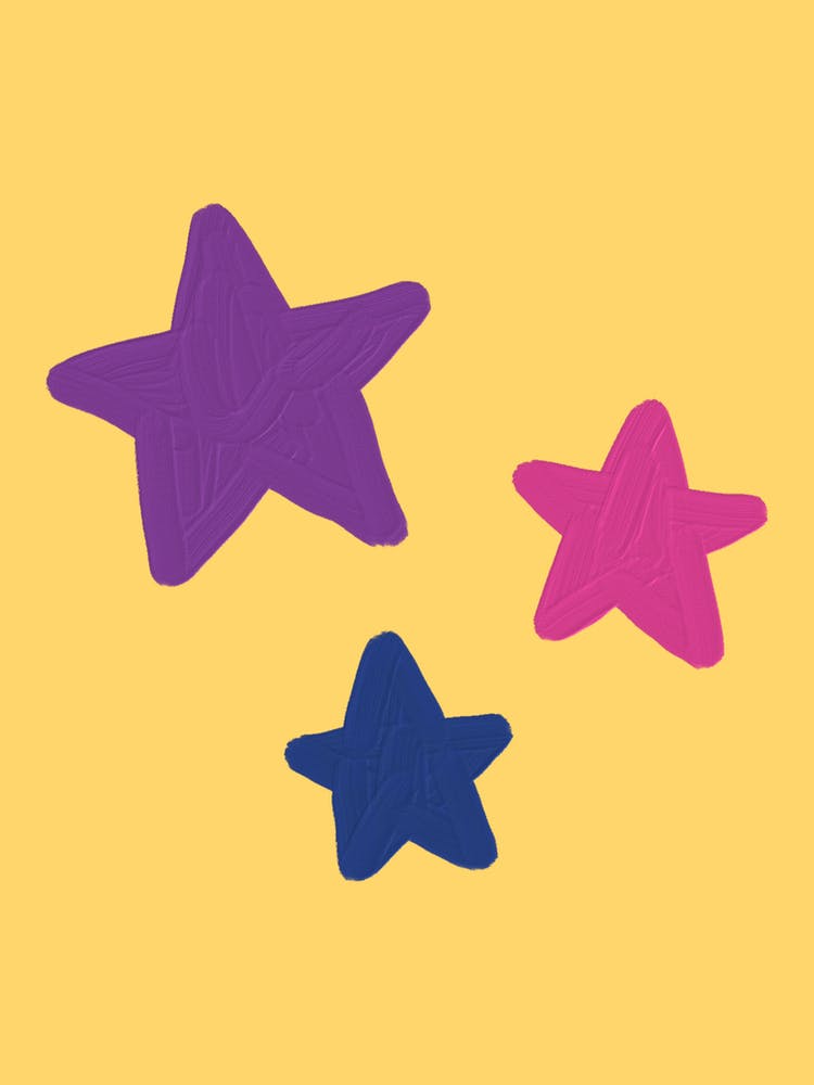 Three Stars On A Yellow Background