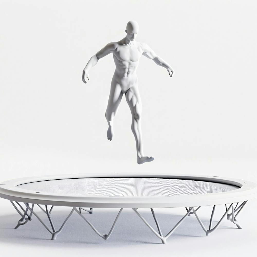 Trampoline Jumping Man