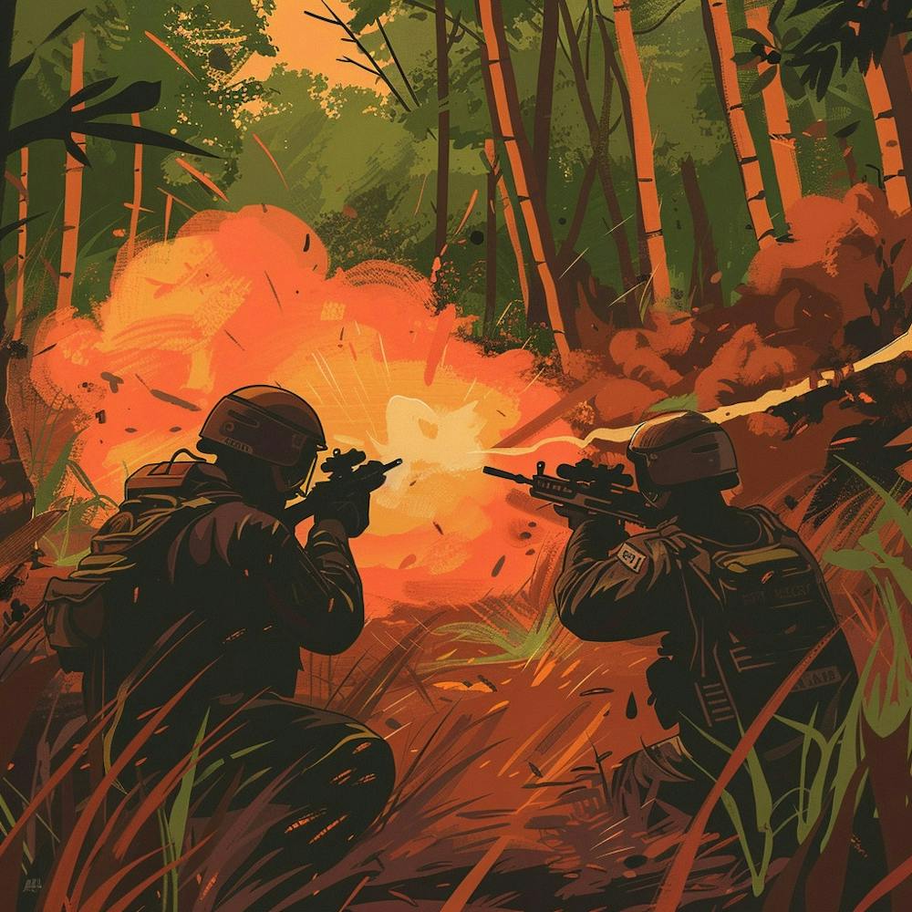 Soldier In A Forest