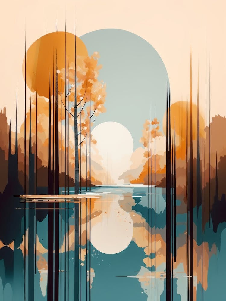 Autumn , Fall, Landscape, Inspired By National Park in the USA, Lake, Great Lakes, Boho, Beach, Minimalist Canvas Print, Travel Poster, Autumn Decor, Fall Decor 24