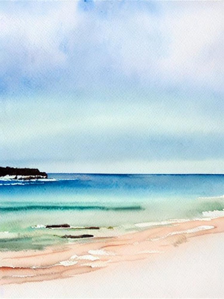 Blacksmiths Beach 4, Australia Watercolour