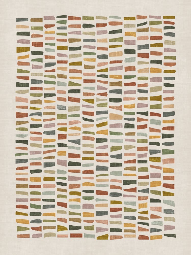 Multicolored Mosaic in Green, Yellow and Pink