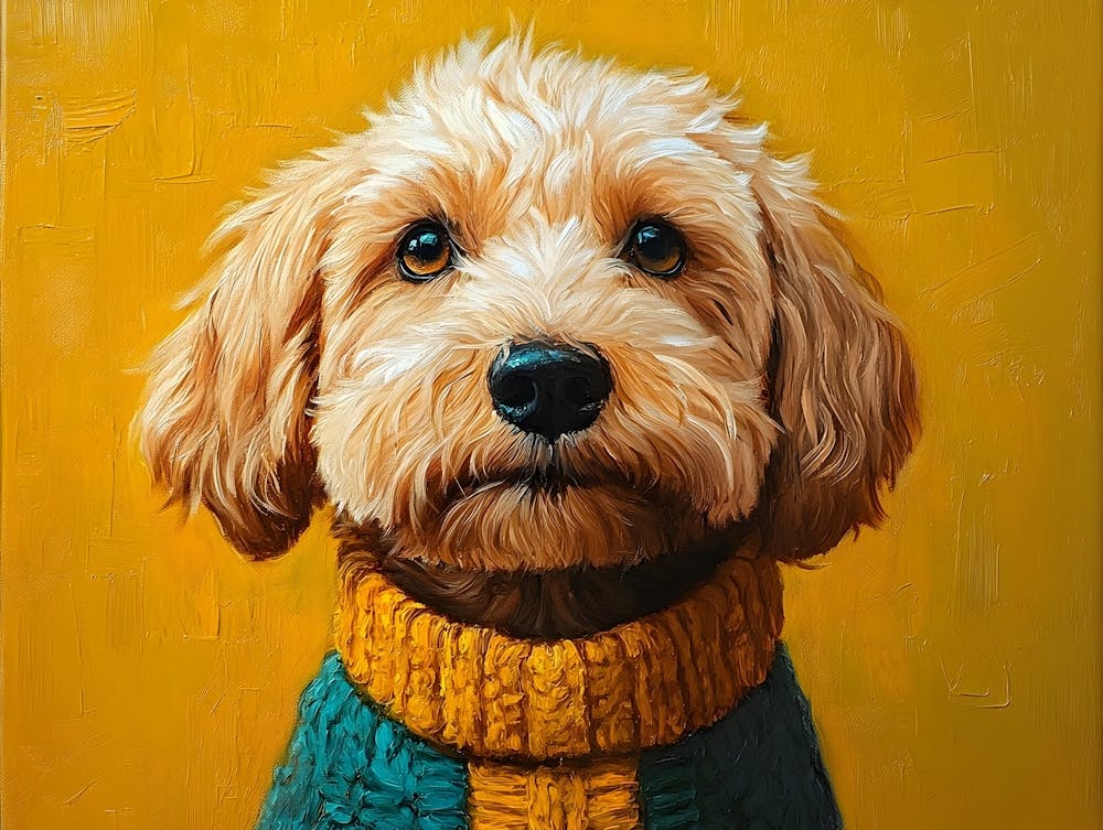 Labradoodle Blue And Yellow