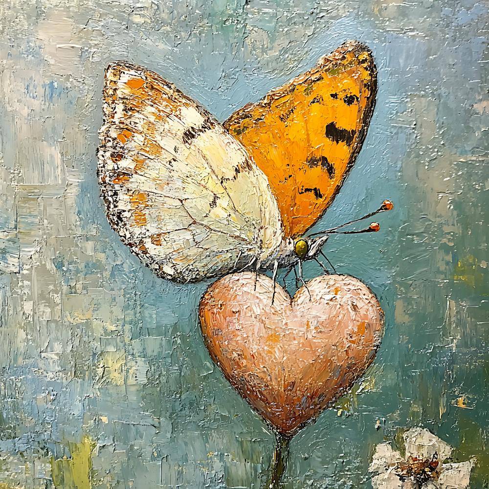 Schmetterling ruhend auf Herzblume 8