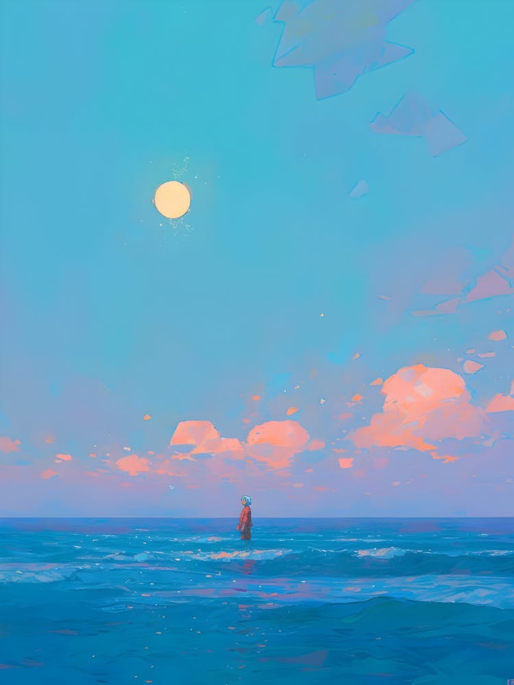 Moon Over The Ocean