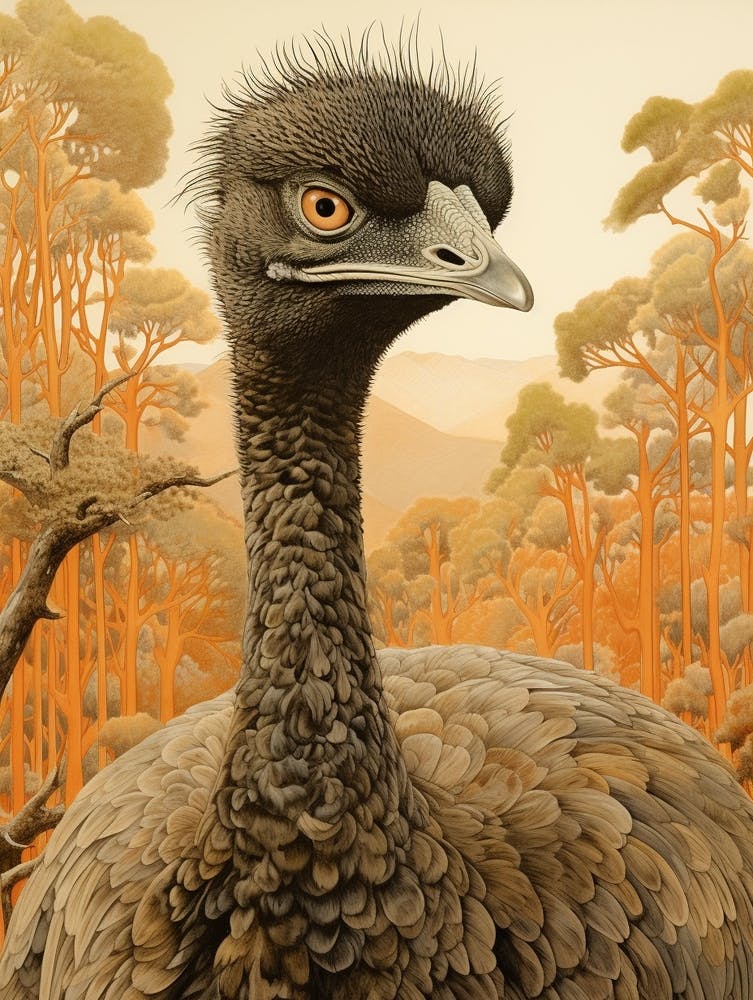 Dark And Moody Botanical Emu 1