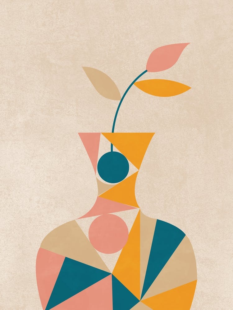 Colorful Geometric Potted Plant