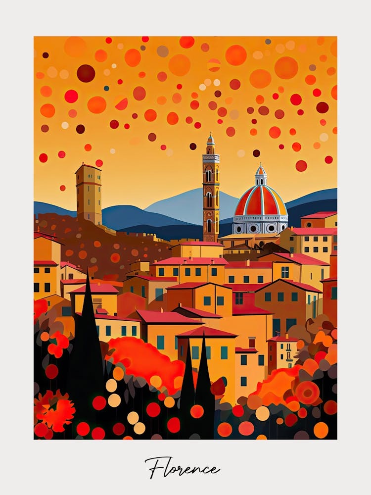 Poster Of Florence, Illustration In The Style Of Pop Art 1