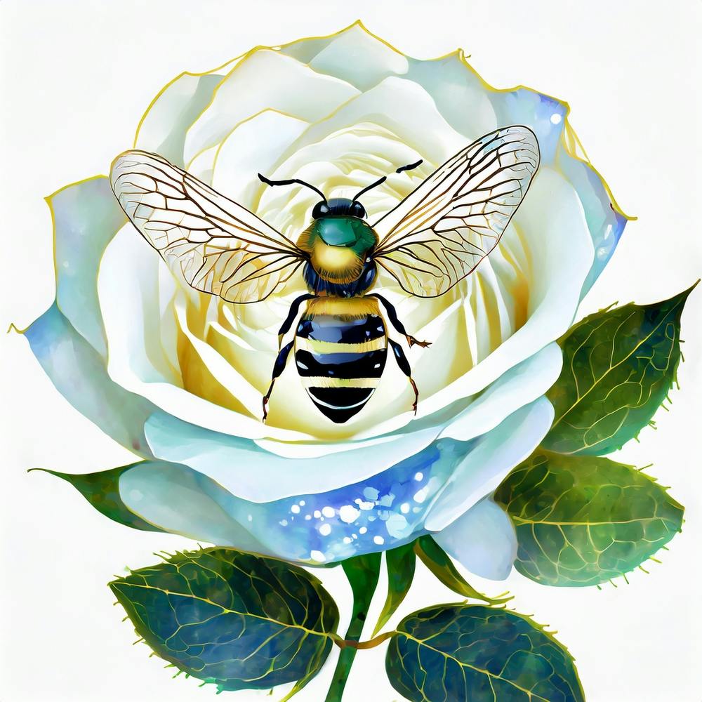 Bee On A Rose