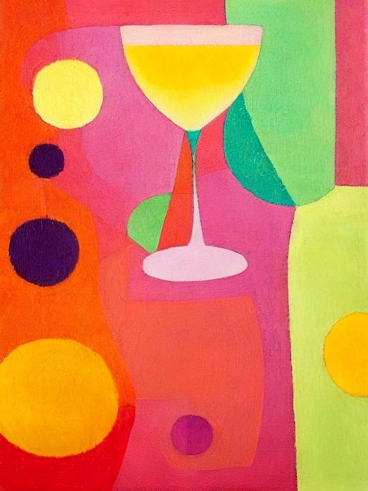 Piña Colada Paul Klee Inspired Abstract Cocktail Poster