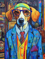 Fashionista 'S Dog Canvas; Oil Painted Glamour