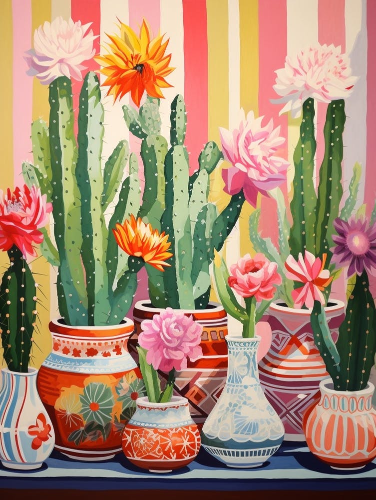 Kakteenmalerei Maximalistisches Stillleben Notocactus 3