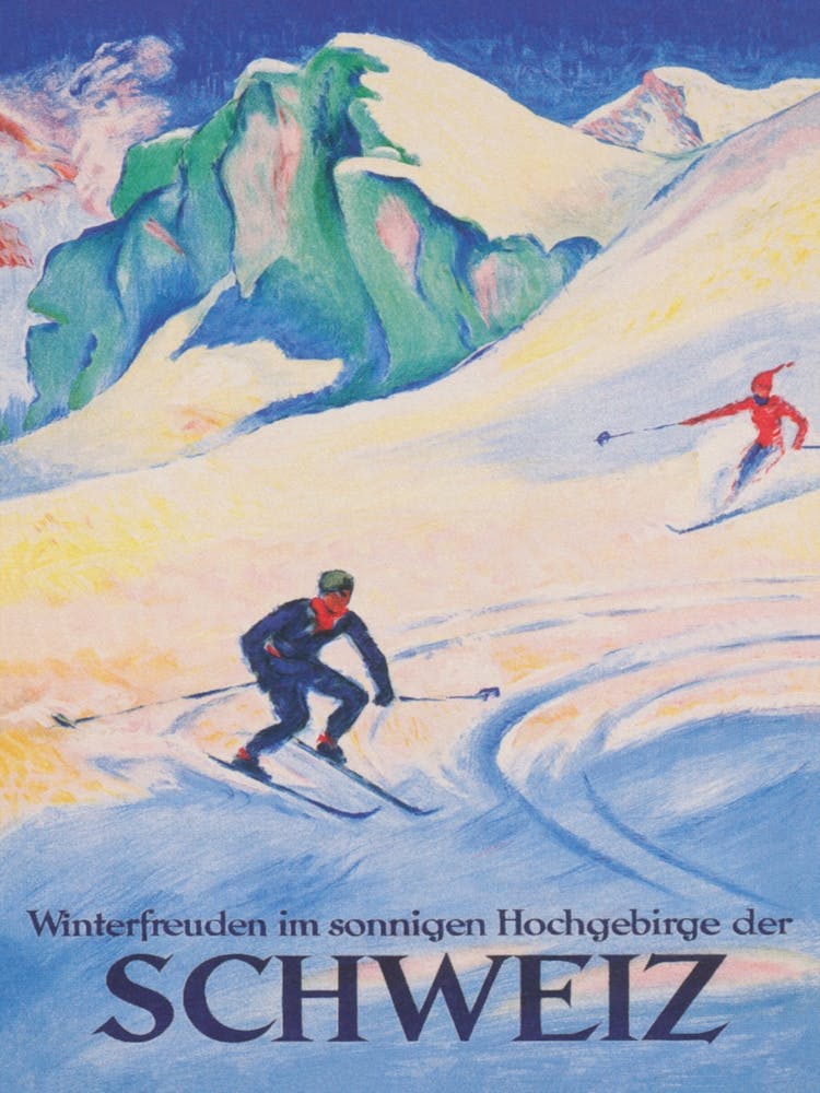 Winter in Switzerland Vintage Ski-Poster