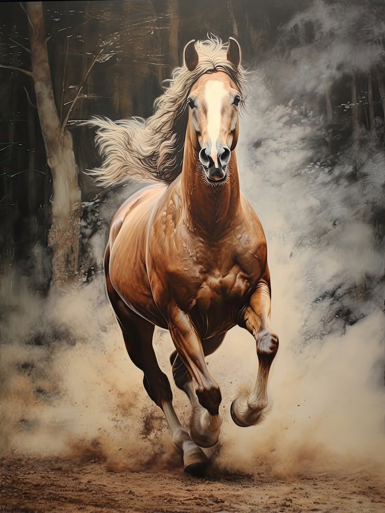 A Horse Painting In The Style Of Photorealistic Technique 2