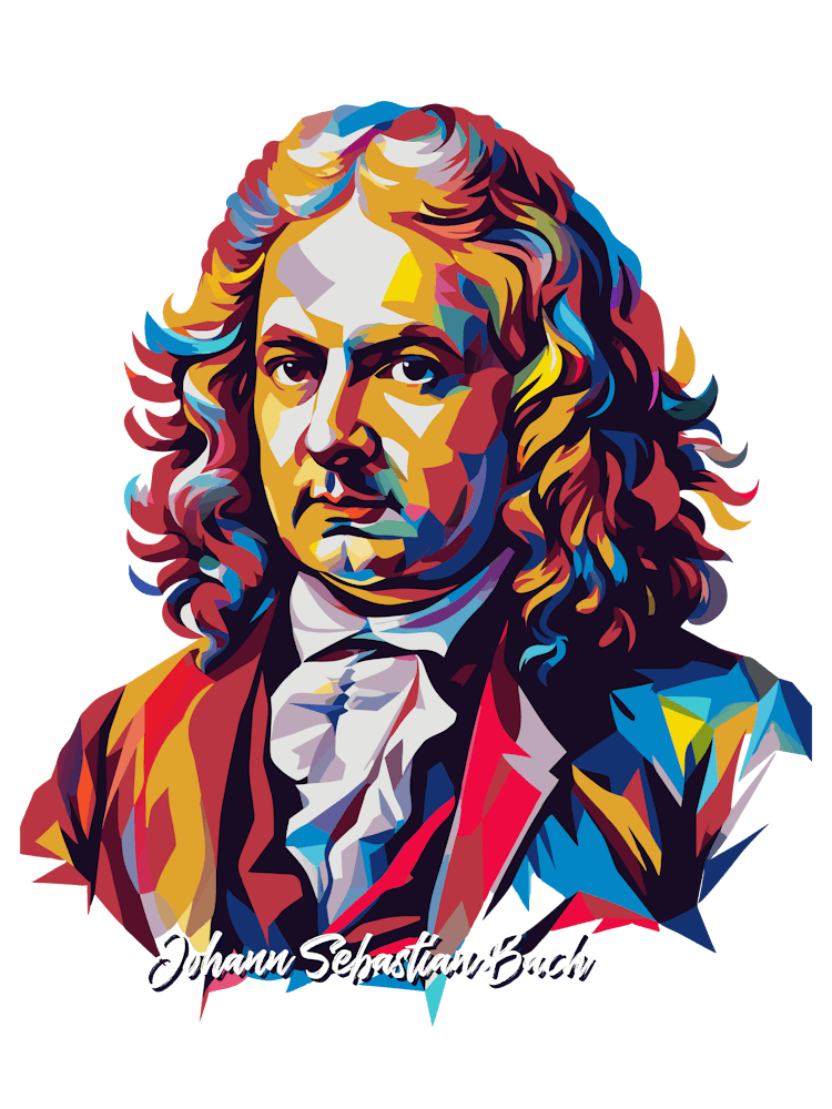 Johann Sebastian Bach 02 Portrait WPAP Pop Art