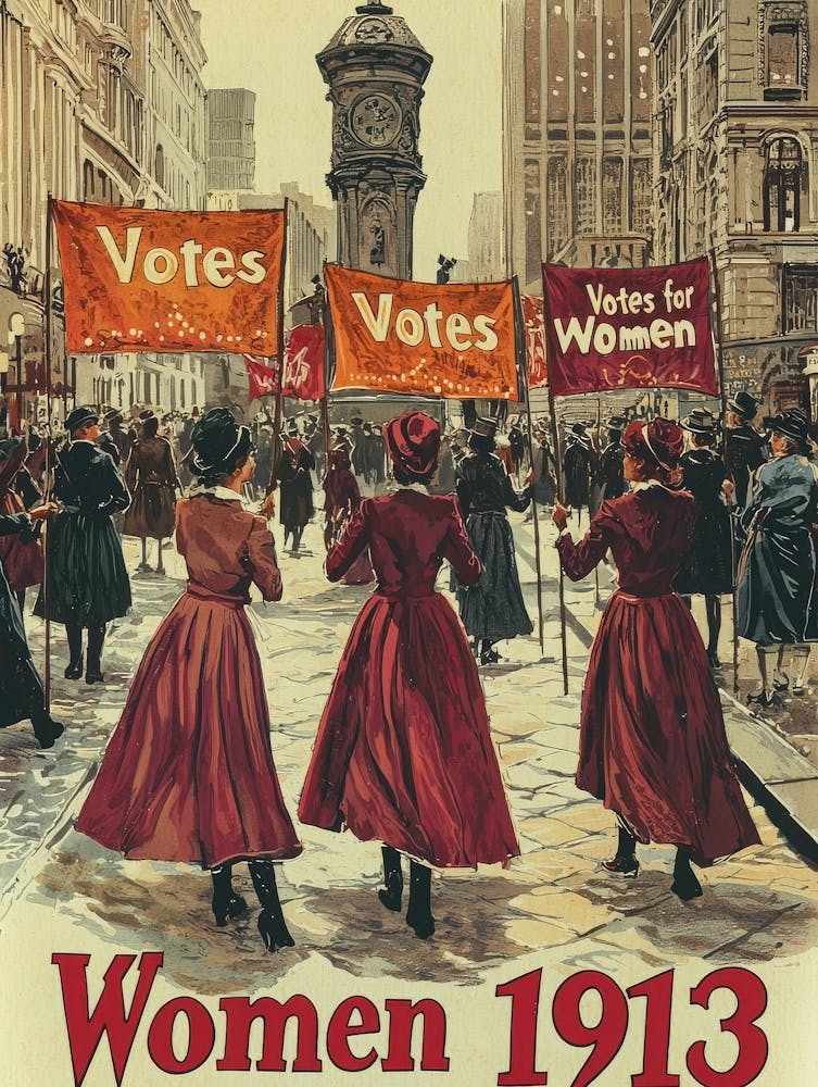 Aihrgdesign Ein Vintage-Politisches Plakat einer Suffragette von 1913 1