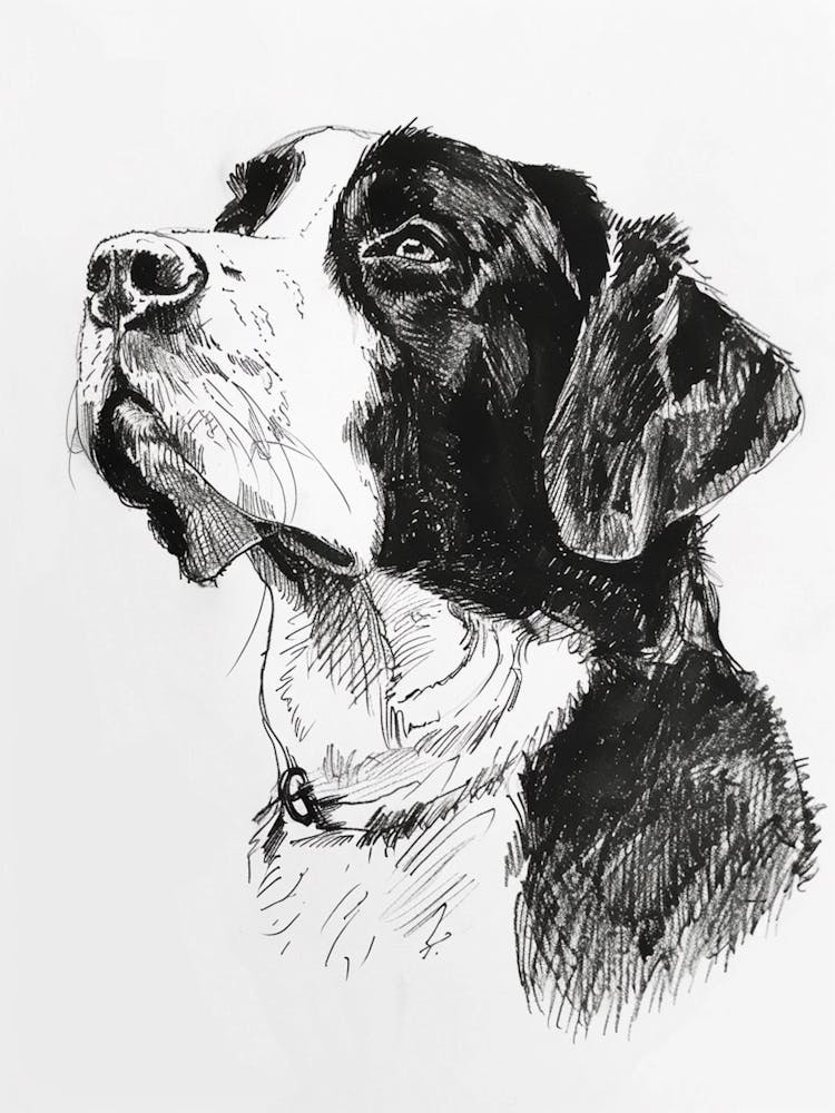 Greater Swiss Mountain Dog Line Sketch 4