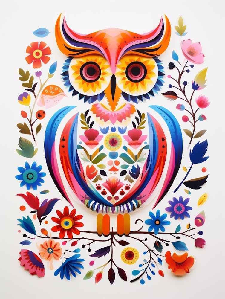 Skandinavische Vogelillustration Eule 2