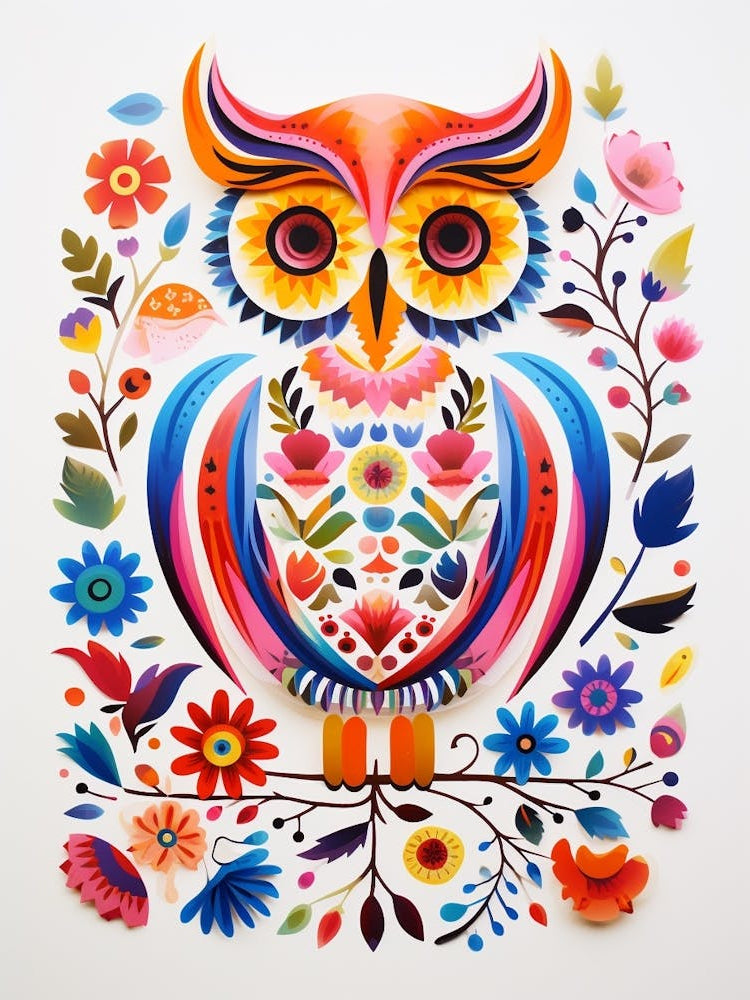 Scandinavian Bird Illustration Owl 2