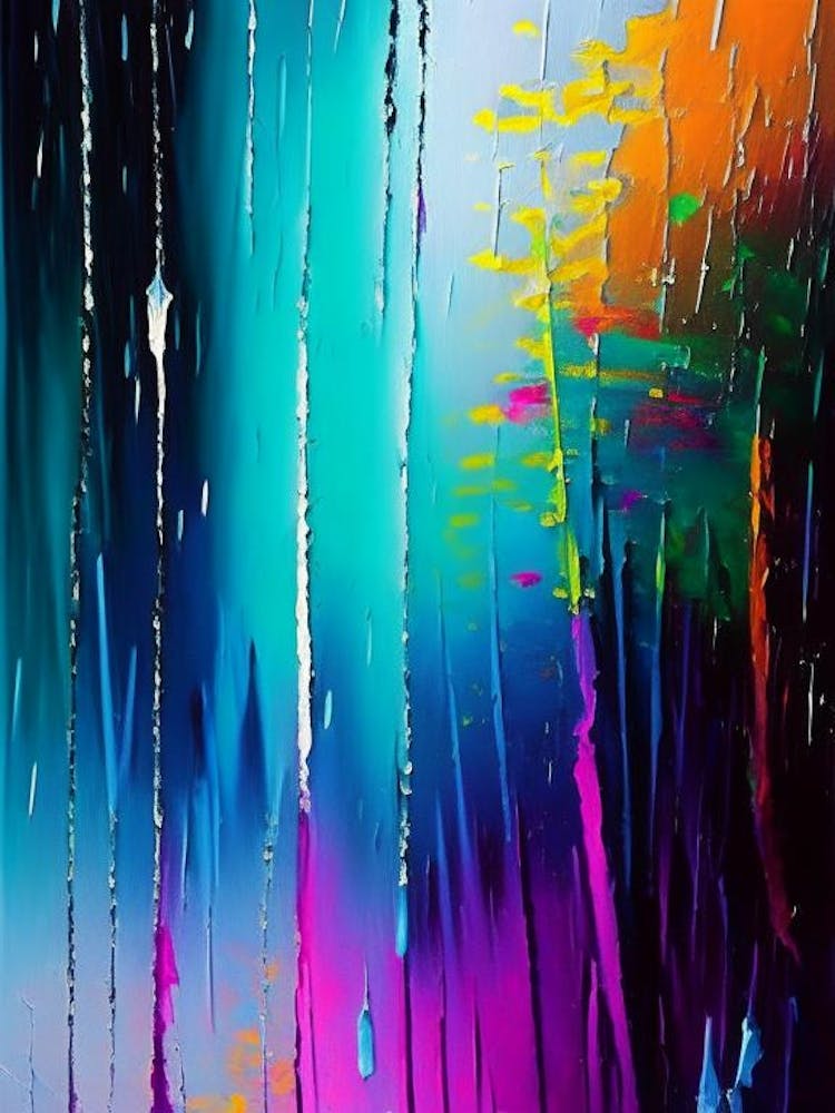 Rain Art Waterscape Bright Abstract 1