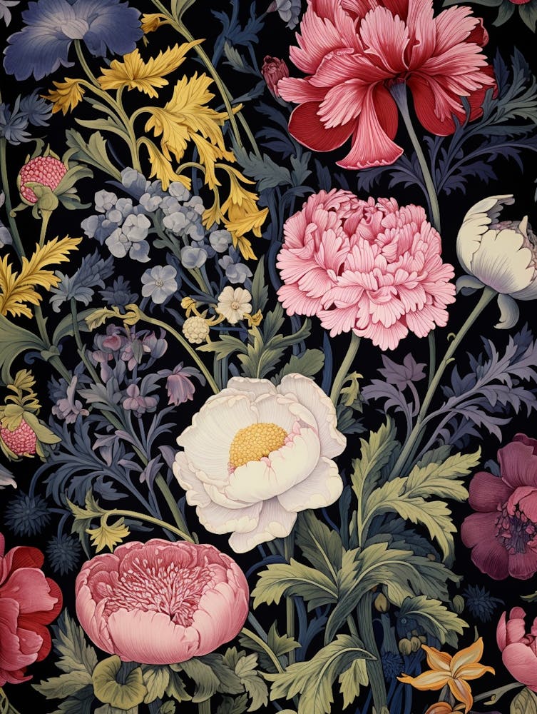 Flowers On A Black Background