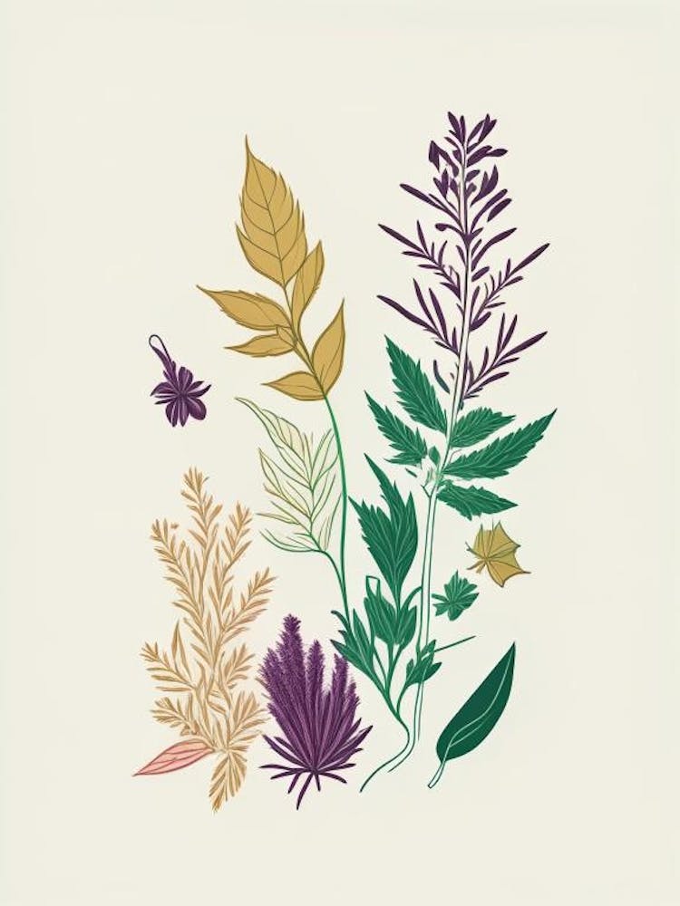 Catnip Spices And Herbs Minimal Line Drawing 1