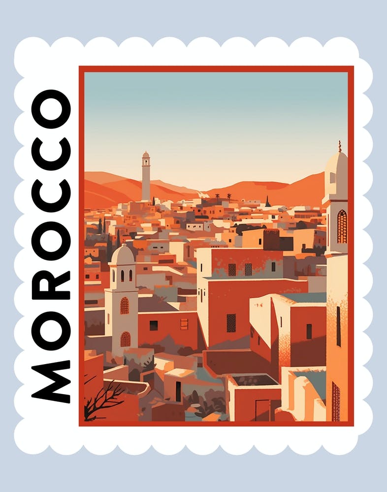 Morocco 1 Travel Stamp Poster