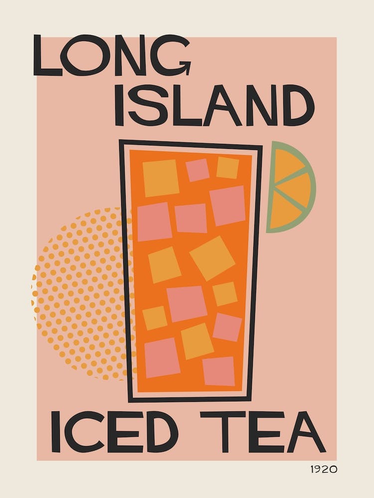 Long Island Iced Tea Retro Cocktail 