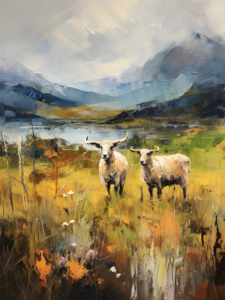 Rams By The Lake In The Highlands