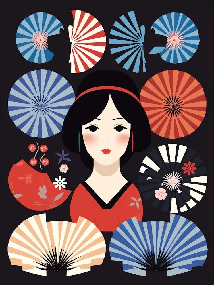 Japanese Fans Sensu Illustration 11
