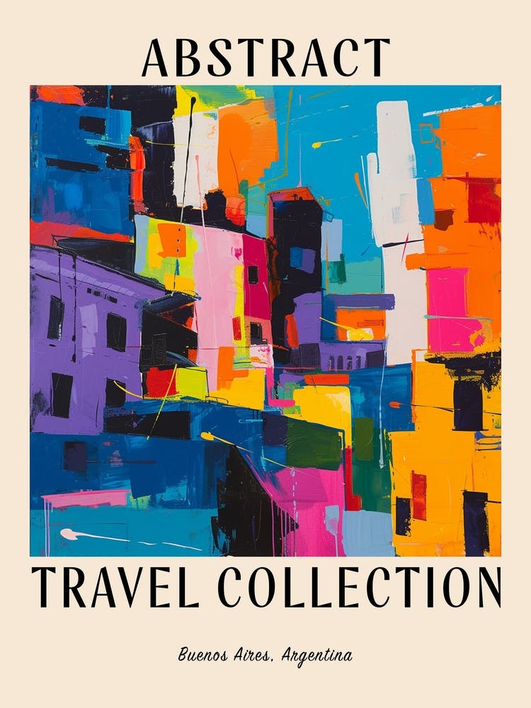Abstrakte Reisekollektion Poster Buenos Aires Argentinien 1