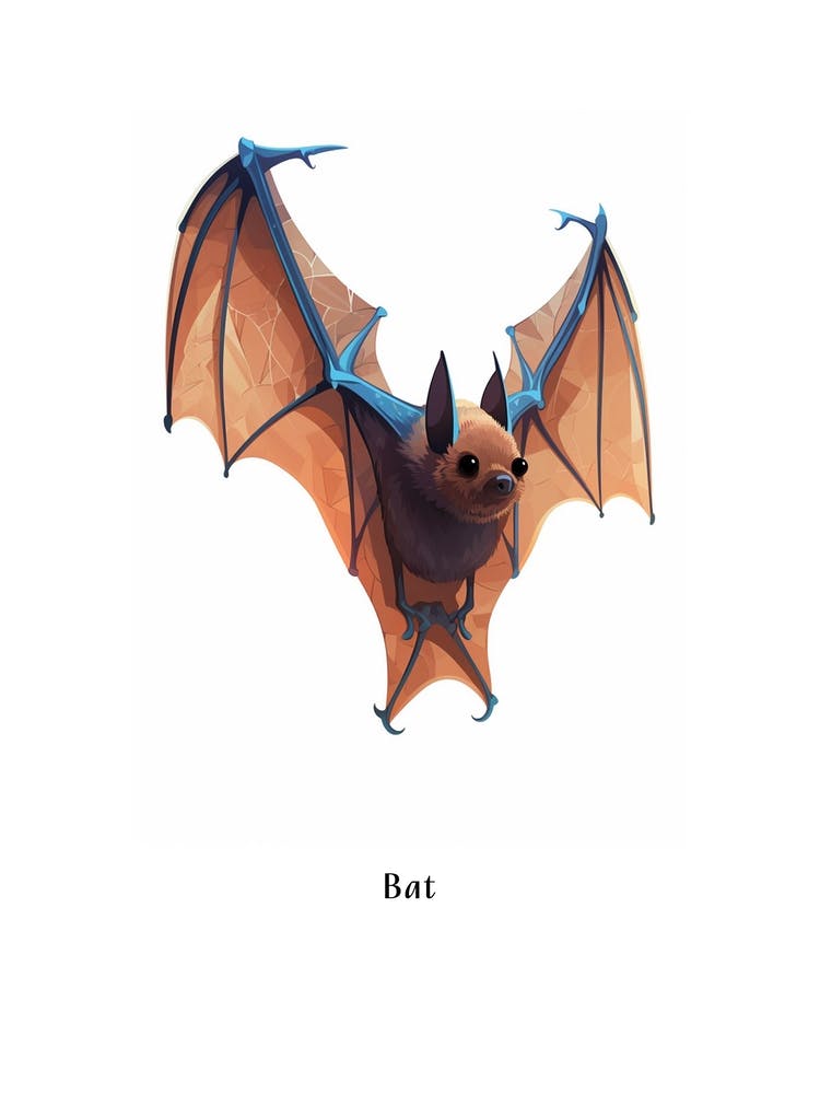 Bat Kids Animal Poster