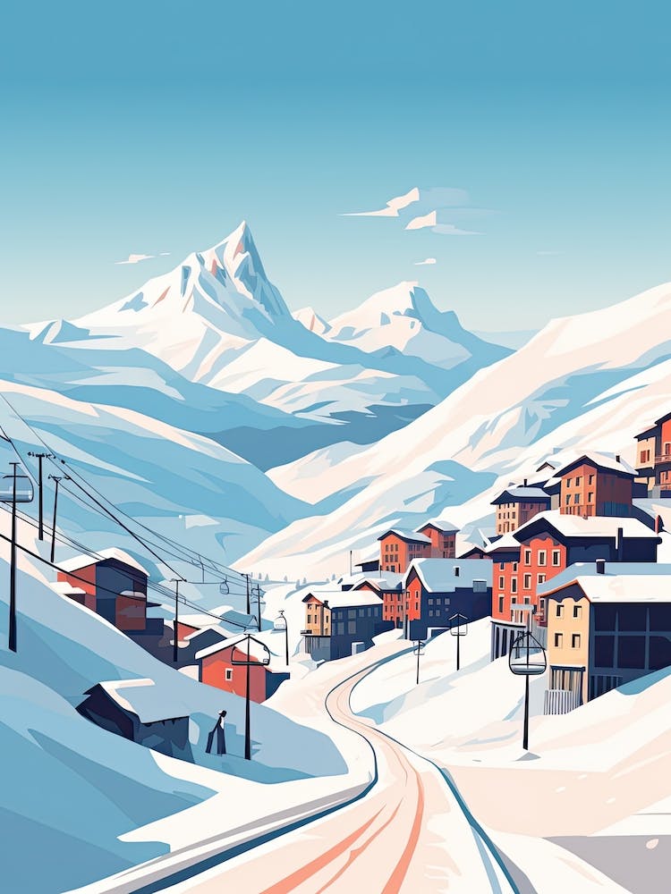 Val Thorens   France, Ski Resort Illustration 1 Simple Style