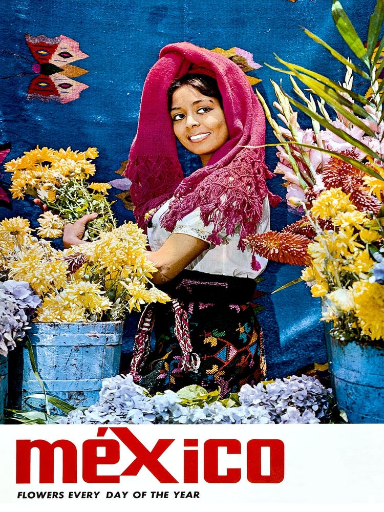 Mexico, Girl With Flowers
