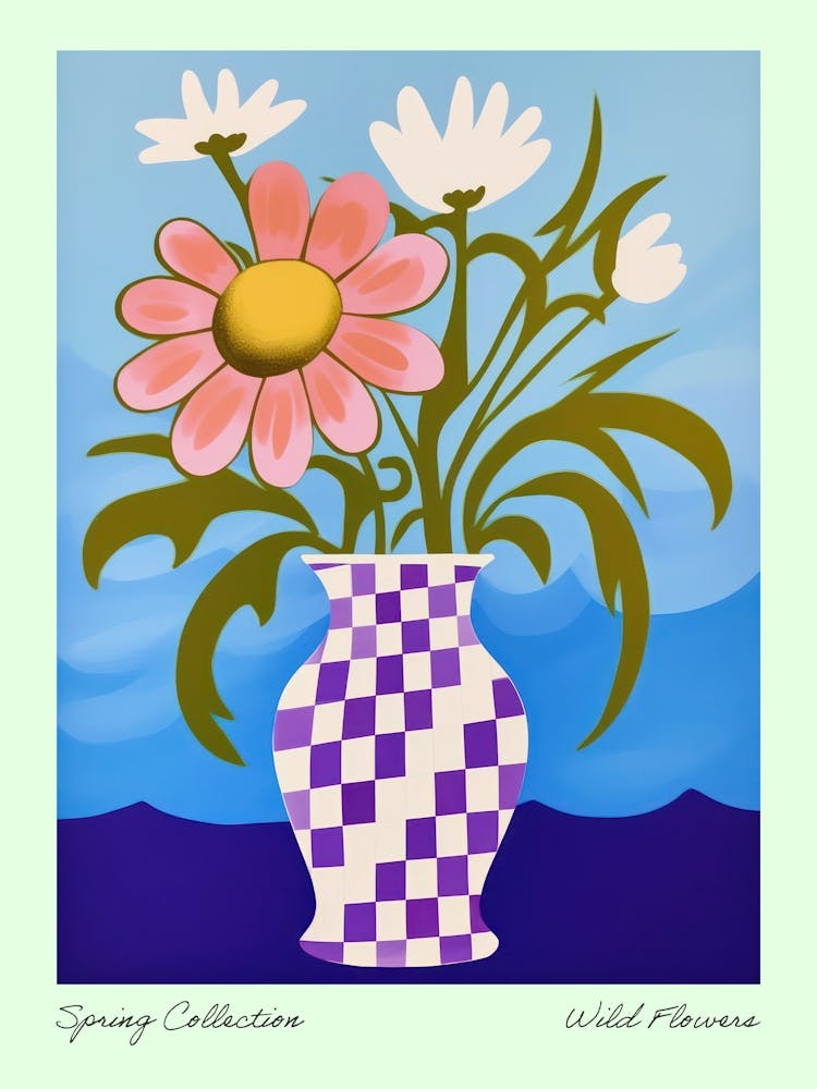 Spring Collection Wild Flowers Blue Tones In Vase 2