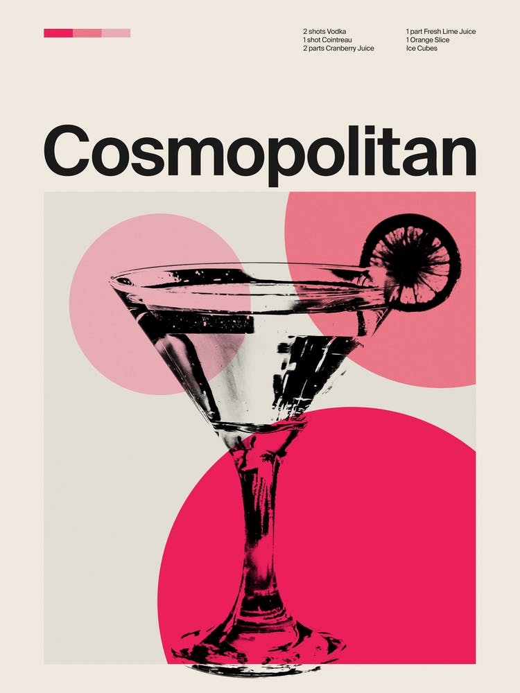 Mid Century Cosmopolitan Cocktail