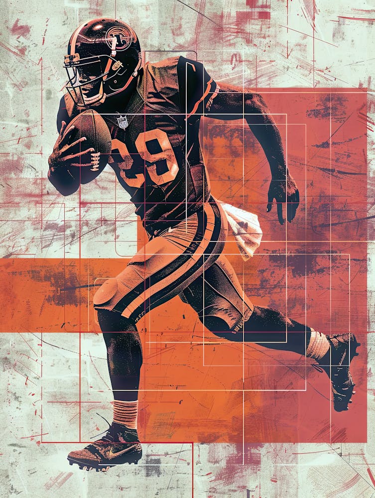 American Football Player Vintag Poster 3