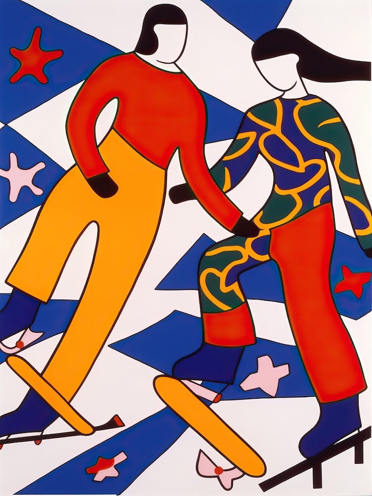 Figure Skating In The Style Of Matisse 3