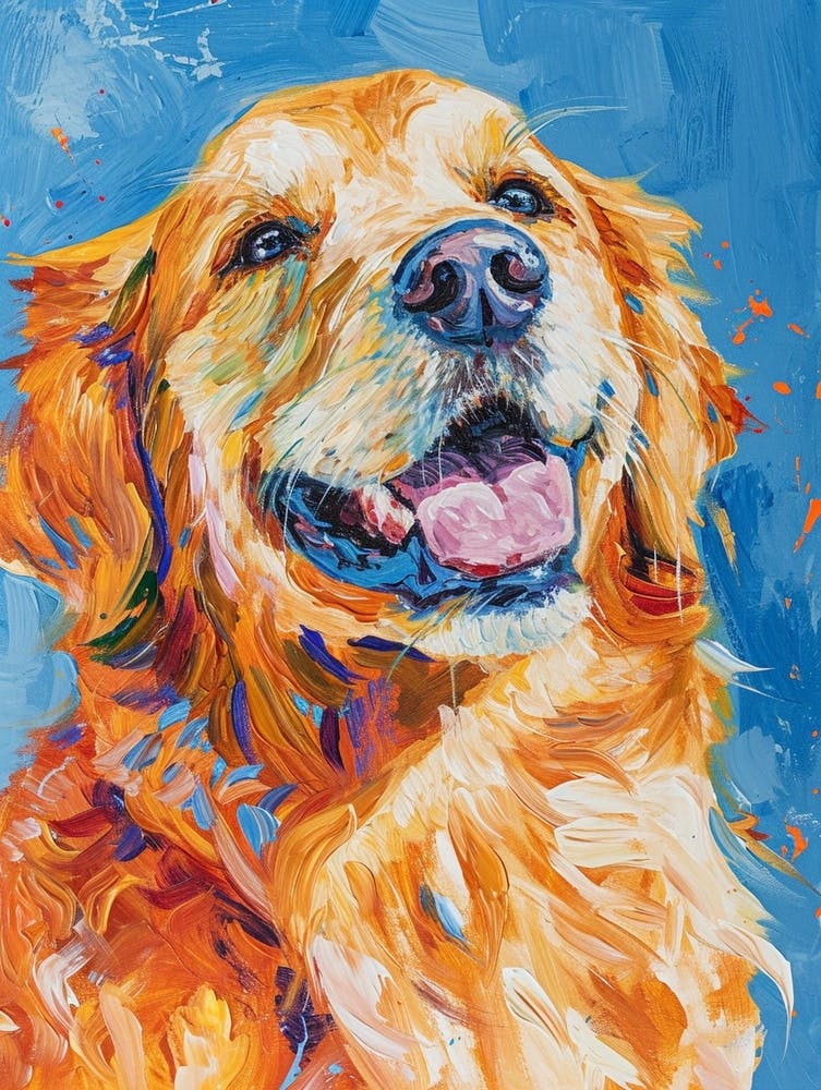 Golden Retriever Acrylic Painting 9