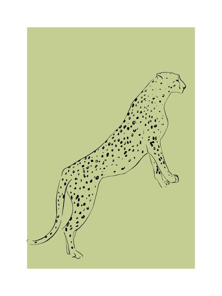 Abstract Sage Green Cheetah