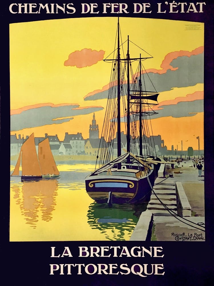 Brittany, France, Sailing Boat On The Port