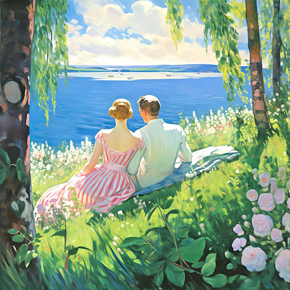 Couple By The Lake