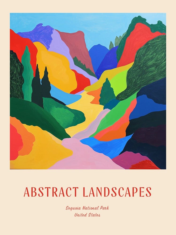 Colourful Abstract Sequoia National Park Usa 7 Poster