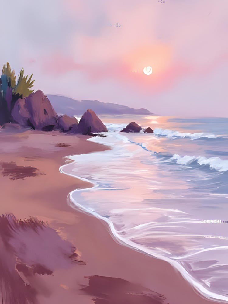 Sunset Beach Painting 1